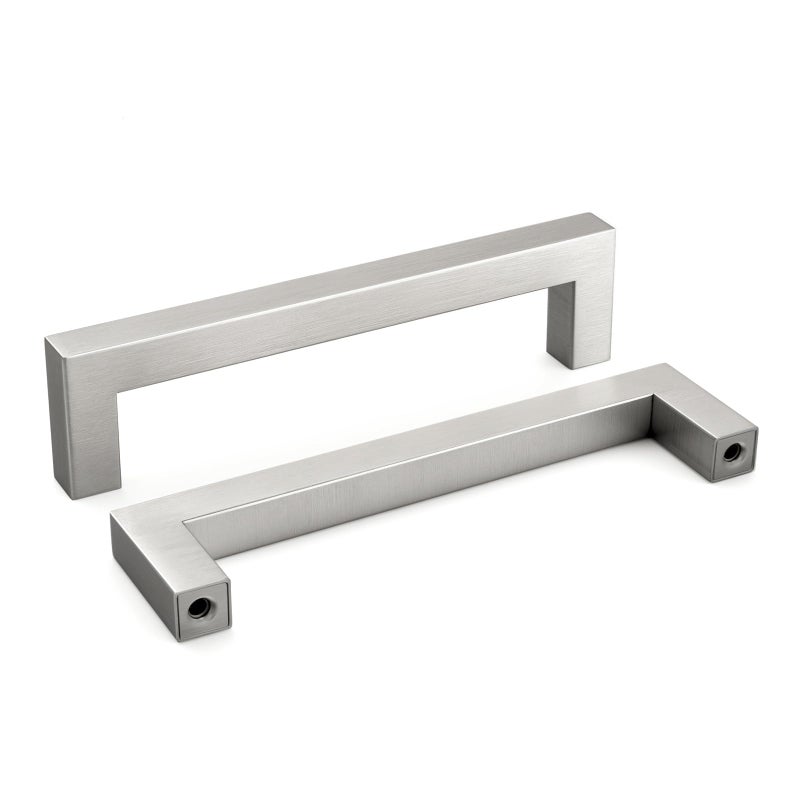 homdiy 15 Pack 5 Inch Brushed Nickel Cabinet Pulls Cabinet Handles Square Door Handles Modern Dresser Drawer Stainless Steel Hardware - Image 1